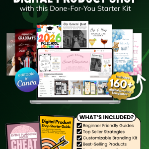 etsy digital product shop starter kit | event planner niche